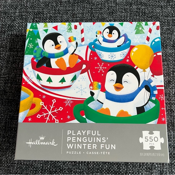 NIB Hallmark Twirly Penguins 550 Piece Puzzle - Picture 1 of 5